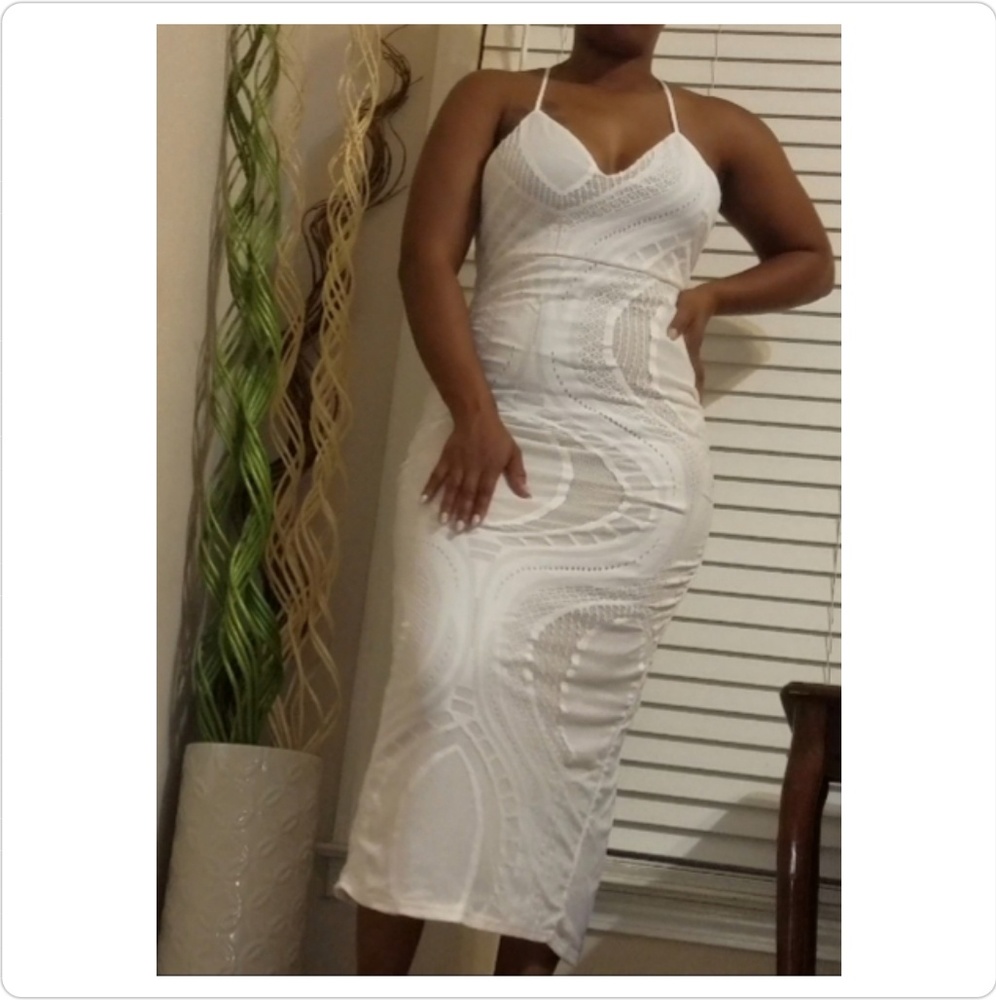 White Bodycon Split Dress